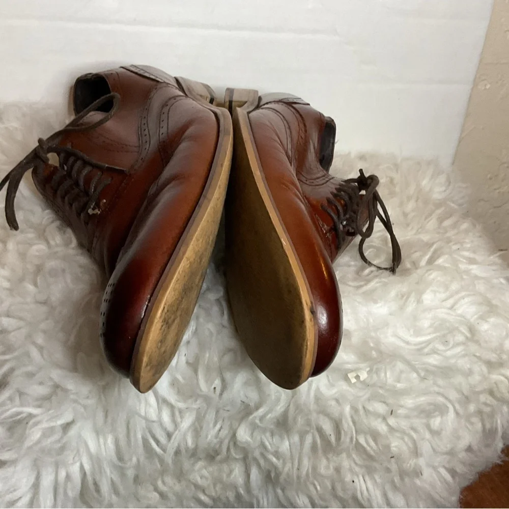 Stacy Adam’s brown leather wing tip Tie up Oxfords 11